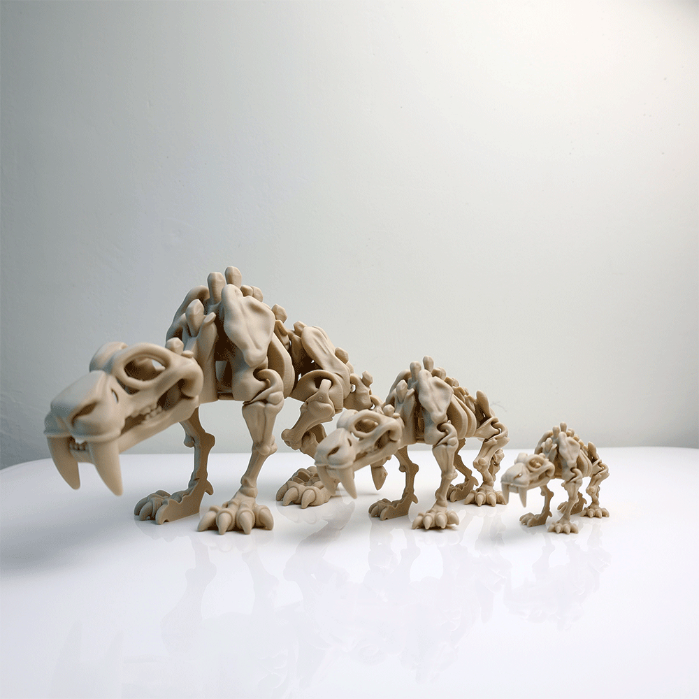 Articulated Skeleton Savannah Tiger Figure