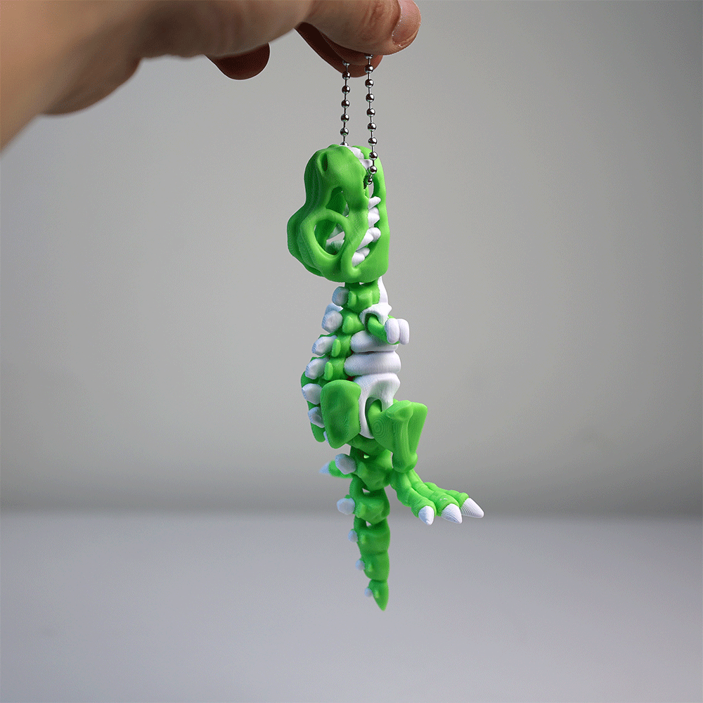 [Set of 2] Tyrannosaurus Dinosaur Keychain - Fully Poseable