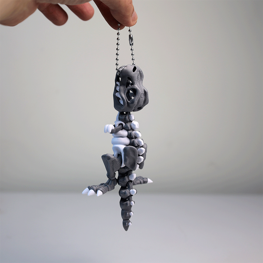 [Set of 2] Tyrannosaurus Dinosaur Keychain - Fully Poseable