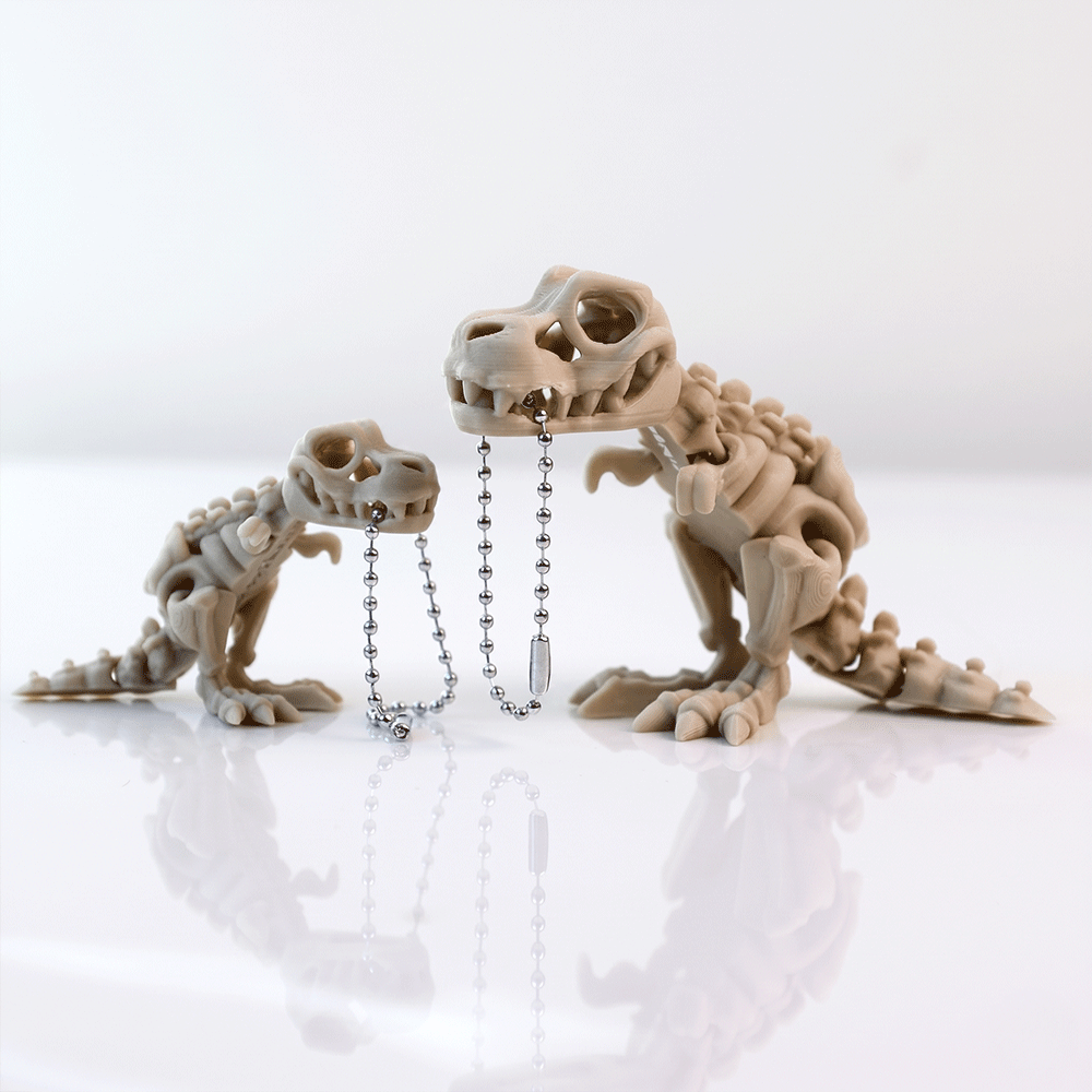 [Set of 2] Tyrannosaurus Dinosaur Keychain - Fully Poseable