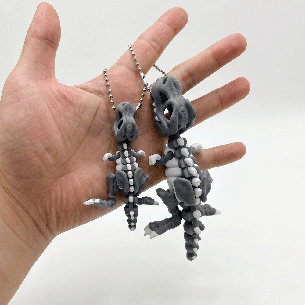 [Set of 2] Tyrannosaurus Dinosaur Keychain - Fully Poseable