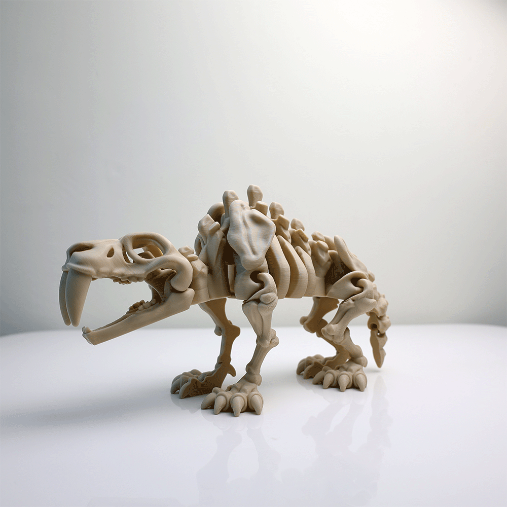 Articulated Skeleton Savannah Tiger Figure