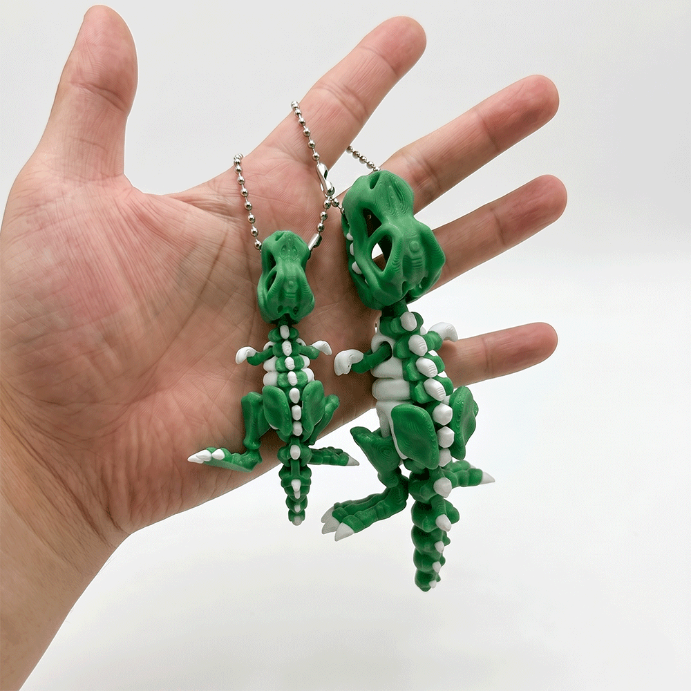 [Set of 2] Tyrannosaurus Dinosaur Keychain - Fully Poseable
