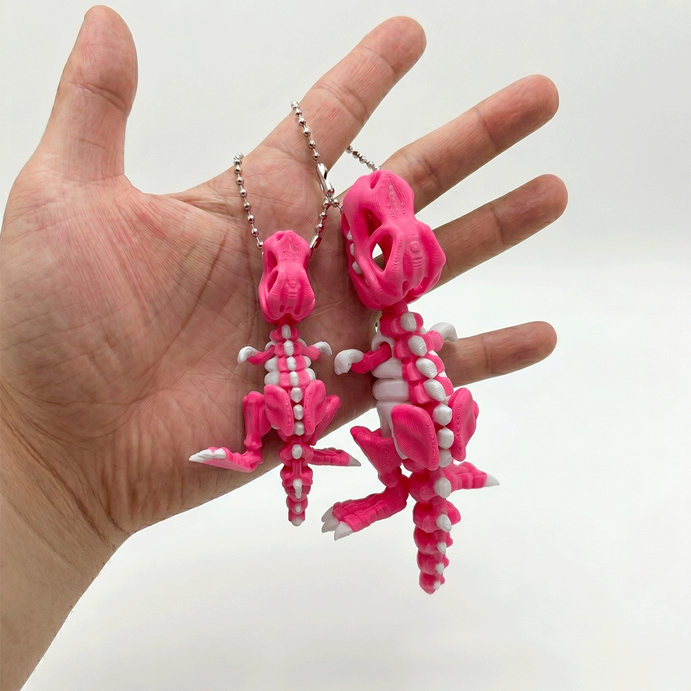 [Set of 2] Tyrannosaurus Dinosaur Keychain - Fully Poseable